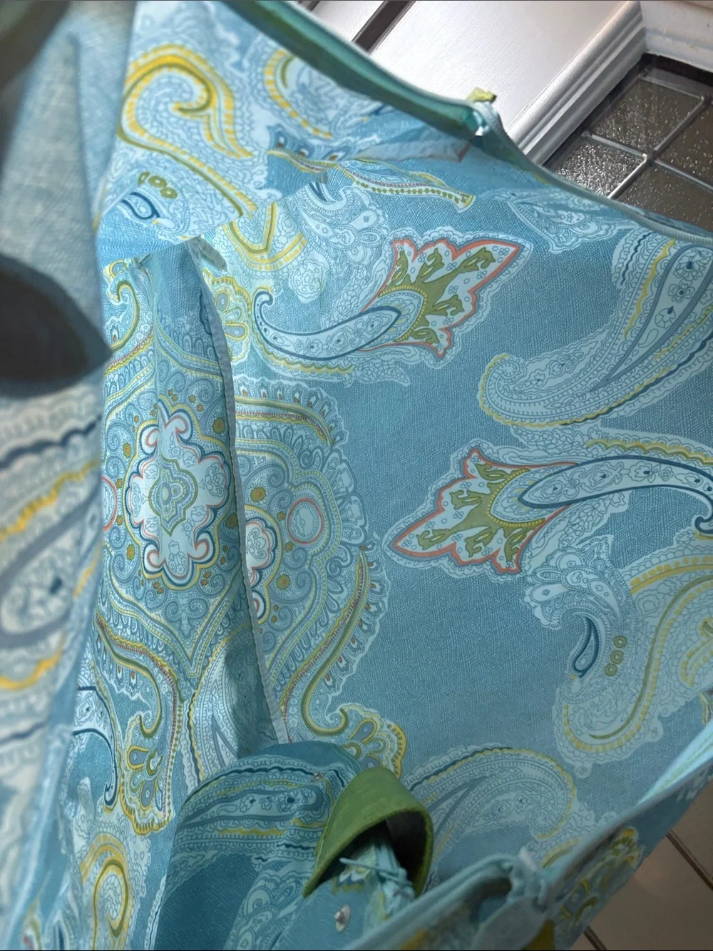Twos company large paisley tote bag